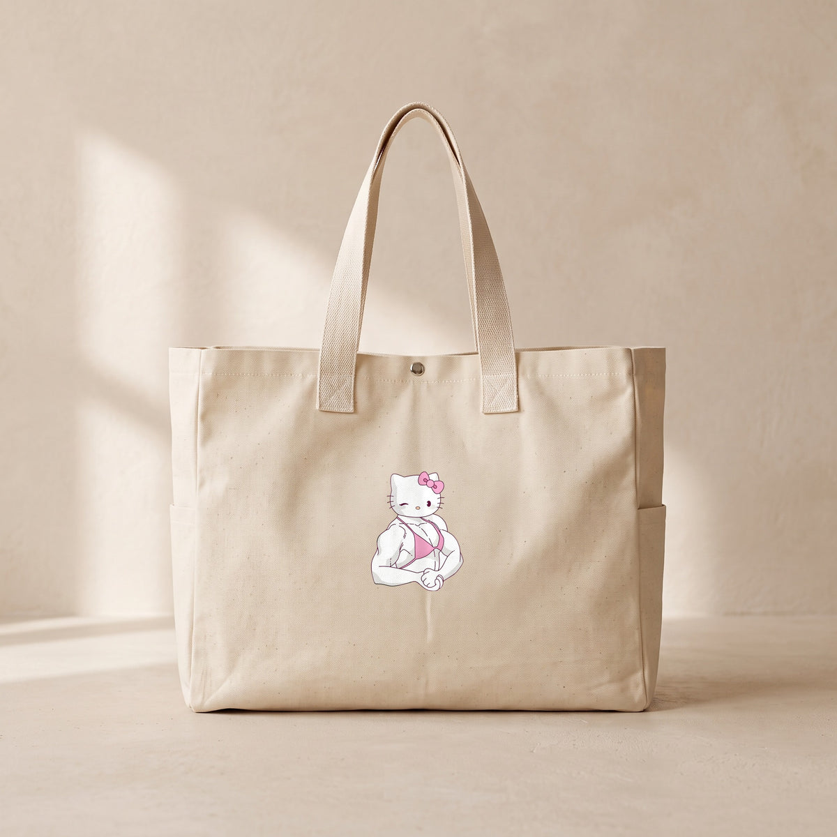 Hello Kitty Gym - Çıtçıtlı Tote Bag