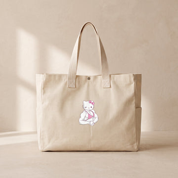 Hello Kitty Gym - Çıtçıtlı Tote Bag