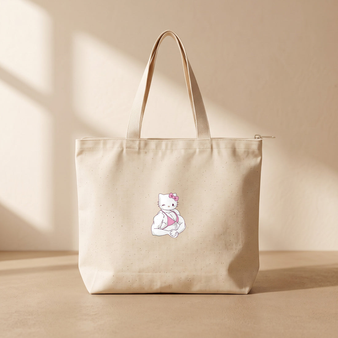 Hello Kitty Gym - Fermuarlı Tote Bag