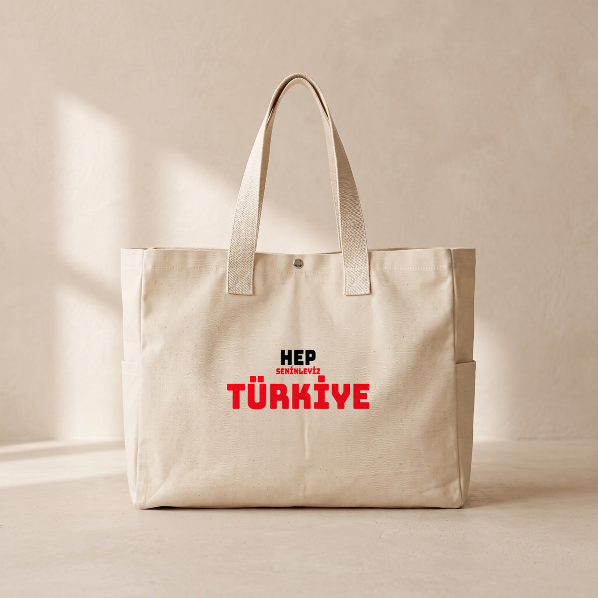 Hep Seninleyiz Türkiye - Çıtçıtlı Tote Bag