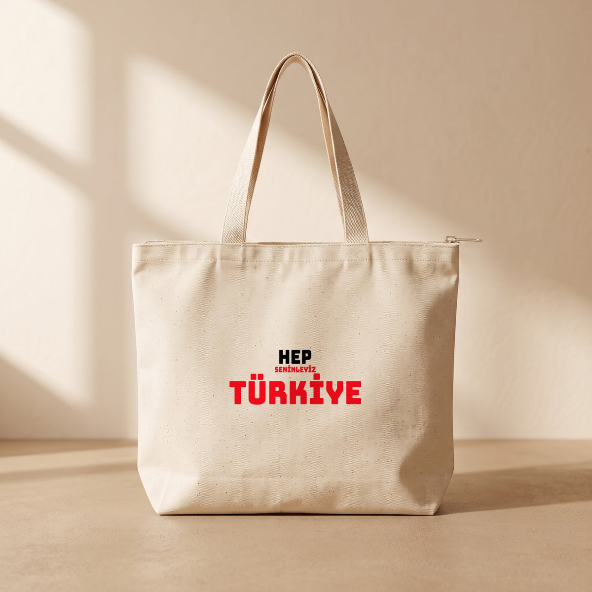 Hep Seninleyiz Türkiye - Fermuarlı Tote Bag