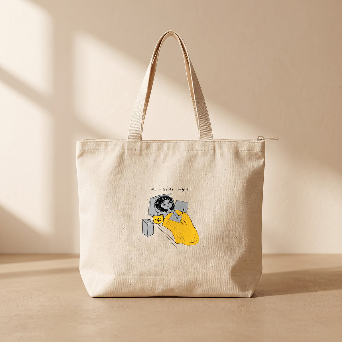 Hiç müsait değilim - Fermuarlı Tote Bag