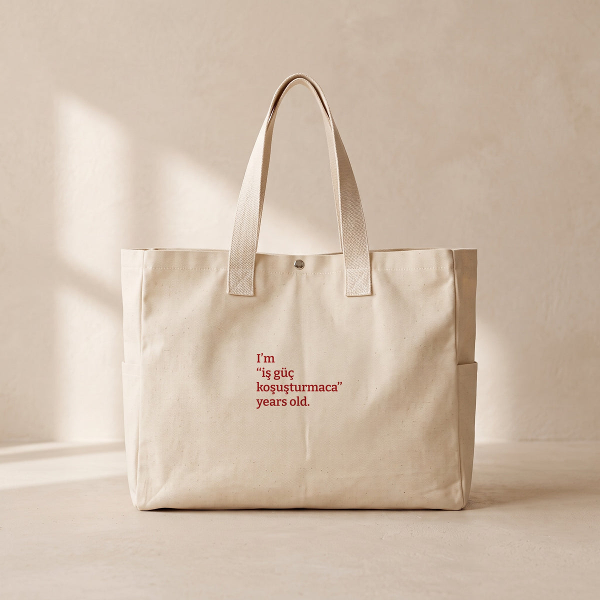 İş güç koşuşturmaca - Çıtçıtlı Tote Bag