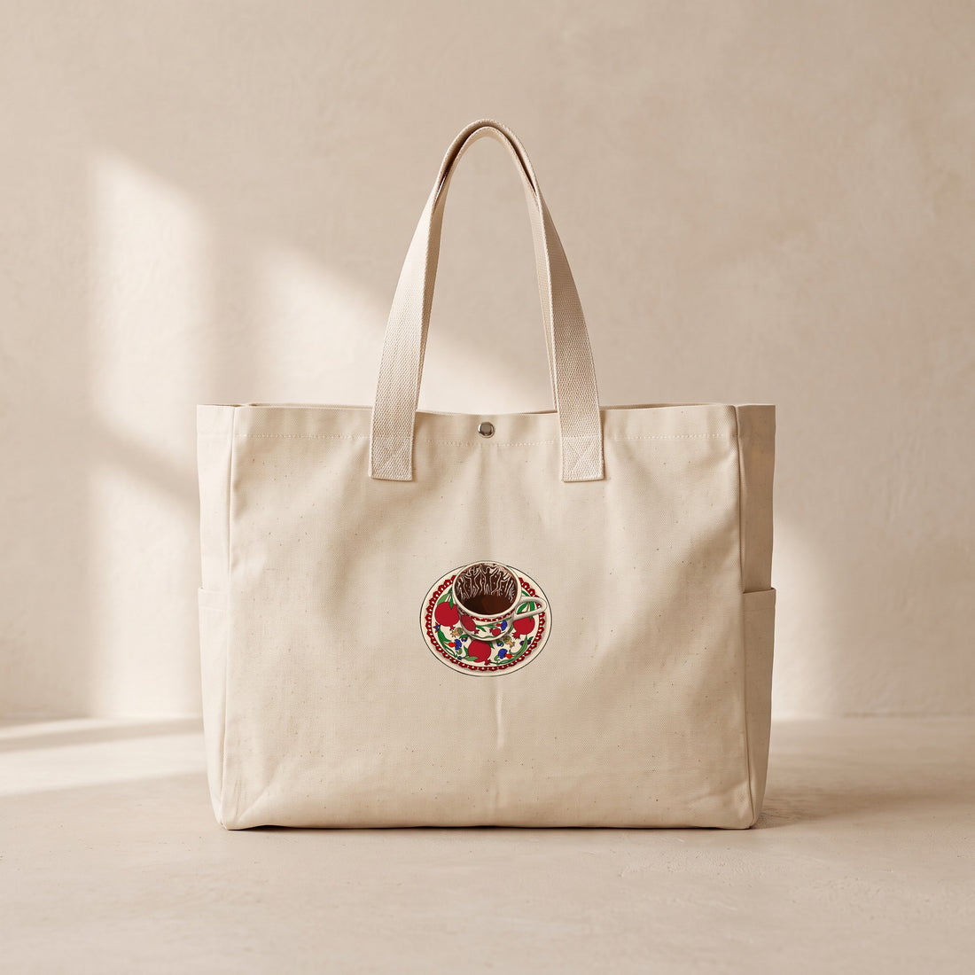 Kahve fincanı - Çıtçıtlı Tote Bag
