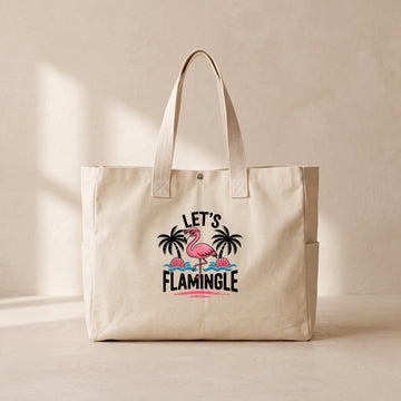Lets Flamingle - Çıtçıtlı Tote Bag