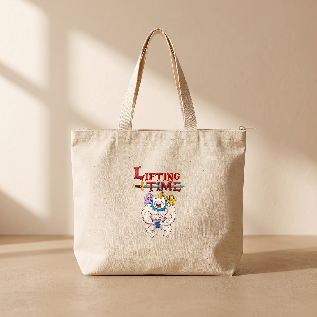 Lifting Time - Fermuarlı Tote Bag