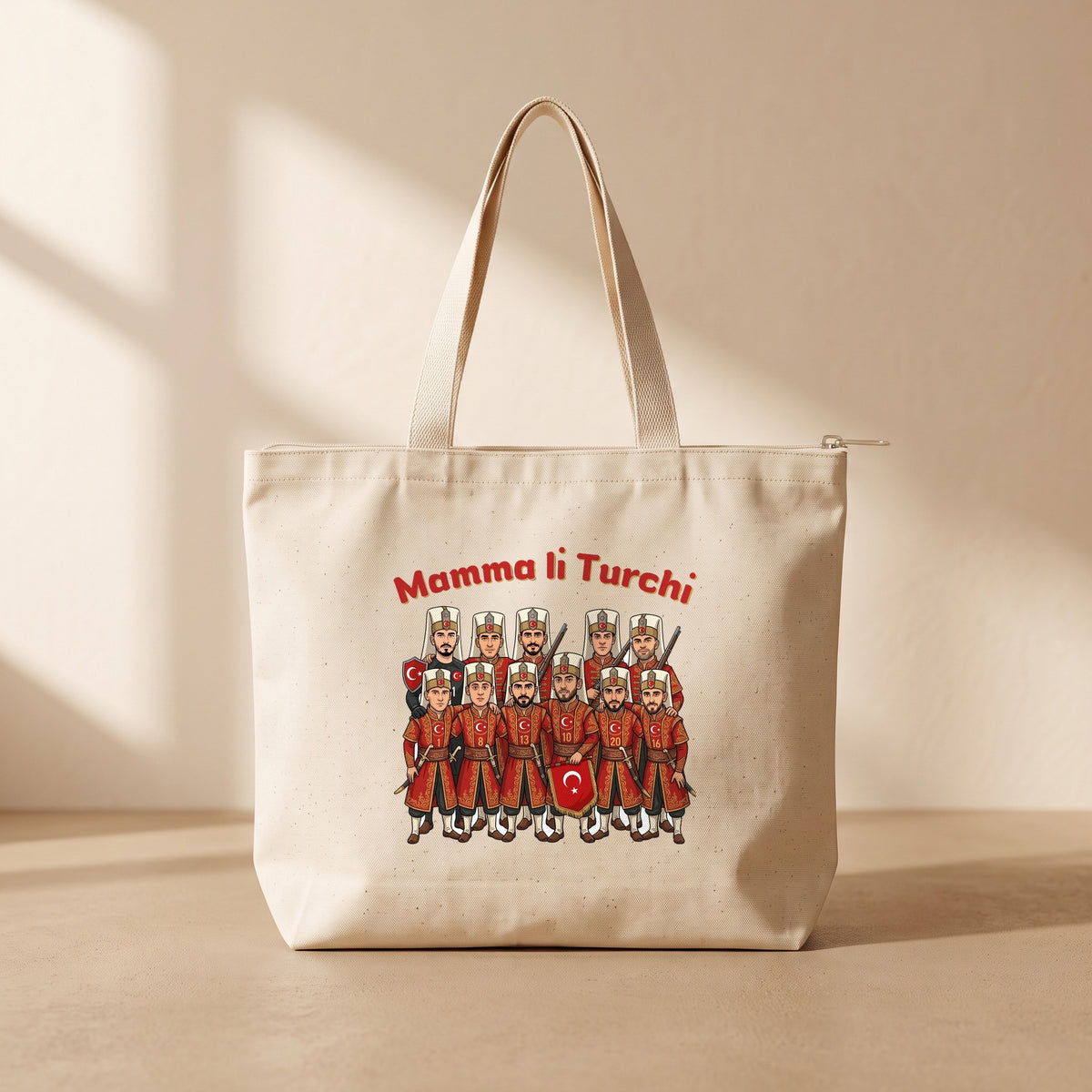Mamma li Turchi - Fermuarlı Tote Bag