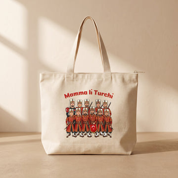 Mamma li Turchi - Fermuarlı Tote Bag