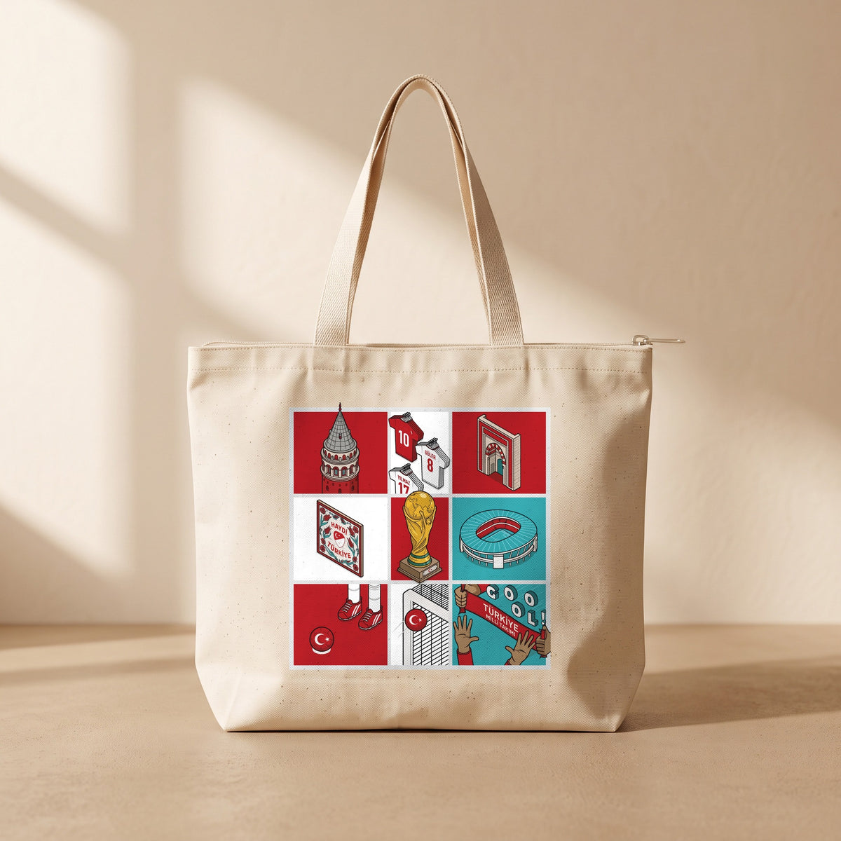 Milli Mozaik - Fermuarlı Tote Bag