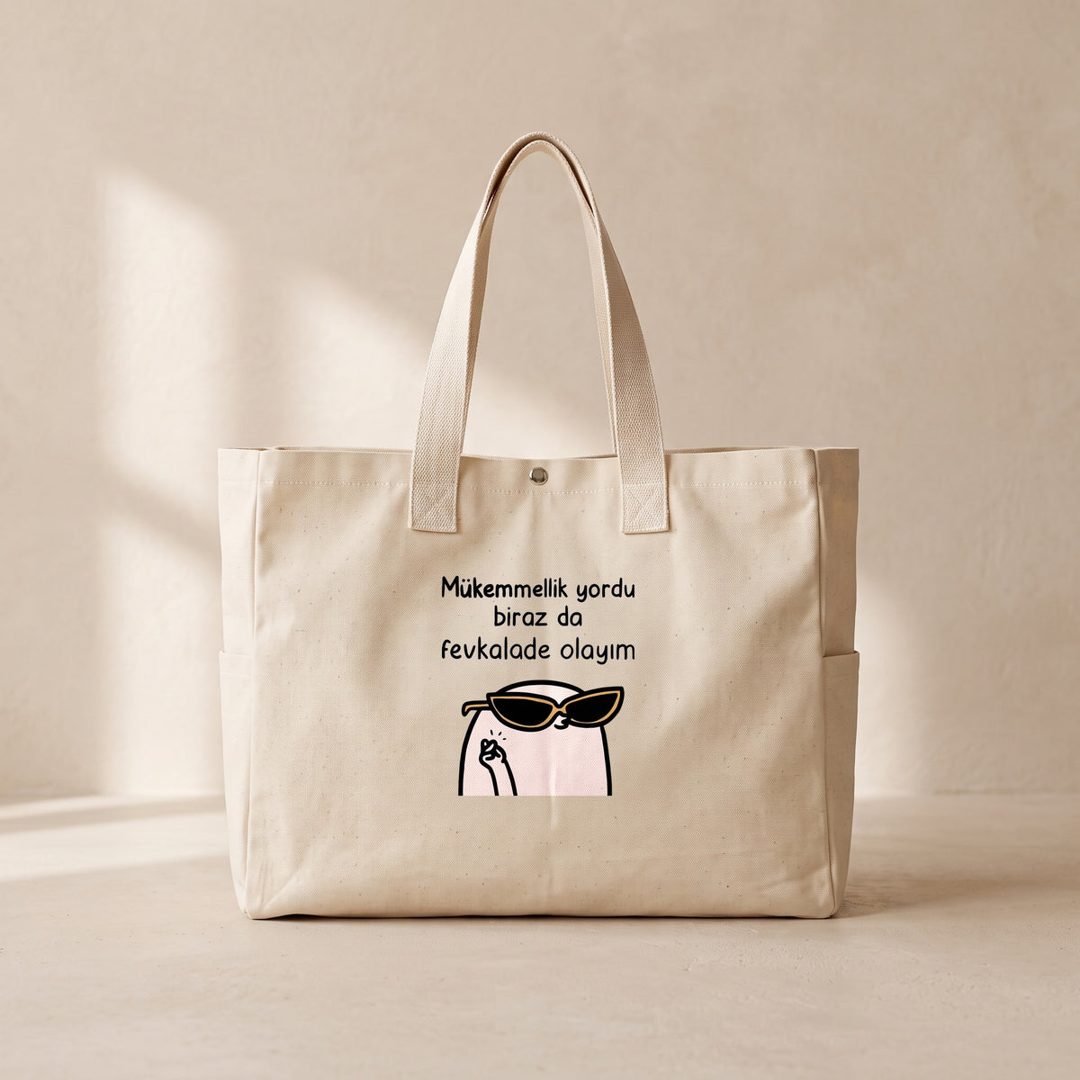 Mükemmellik yordu - Çıtçıtlı Tote Bag