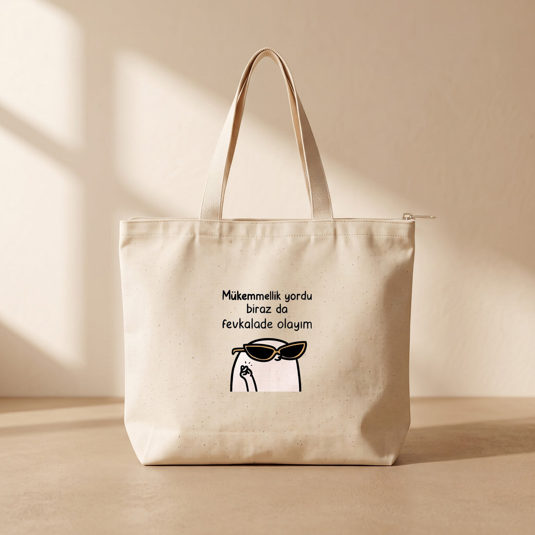 Mükemmellik yordu - Fermuarlı Tote Bag