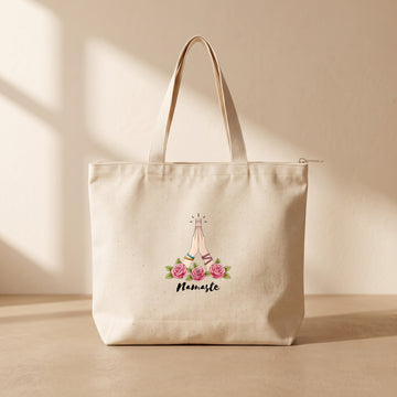 Namaste - Fermuarlı Tote Bag