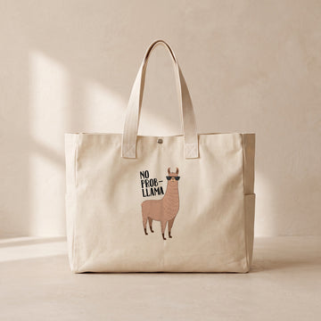 No Probllama - Çıtçıtlı Tote Bag