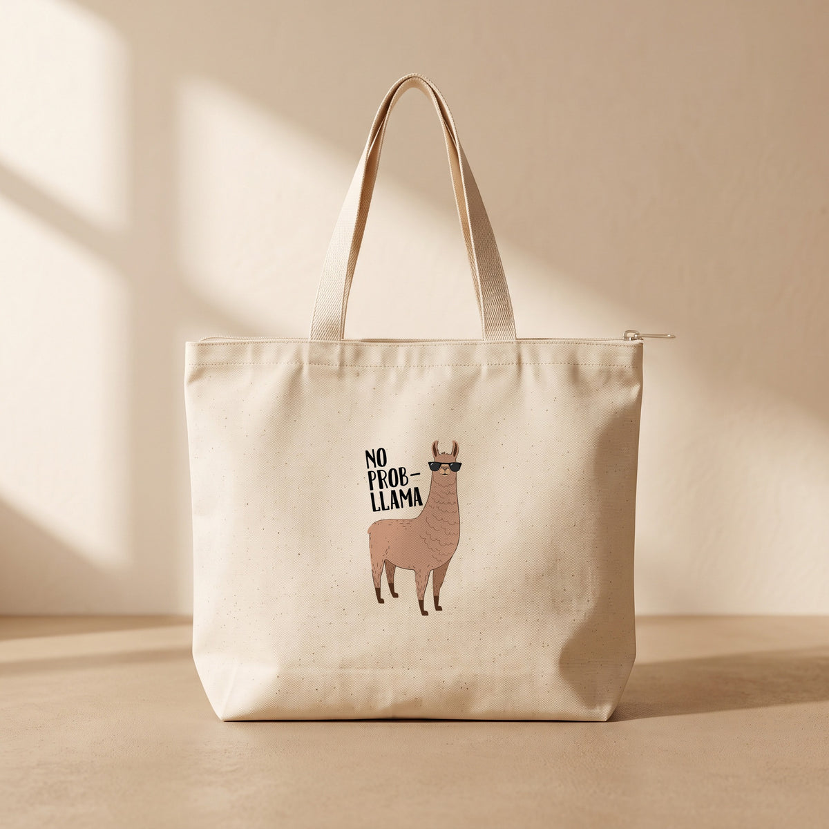 No Probllama - Fermuarlı Tote Bag