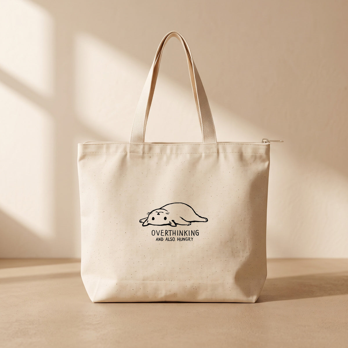 Overthinking - Fermuarlı Tote Bag