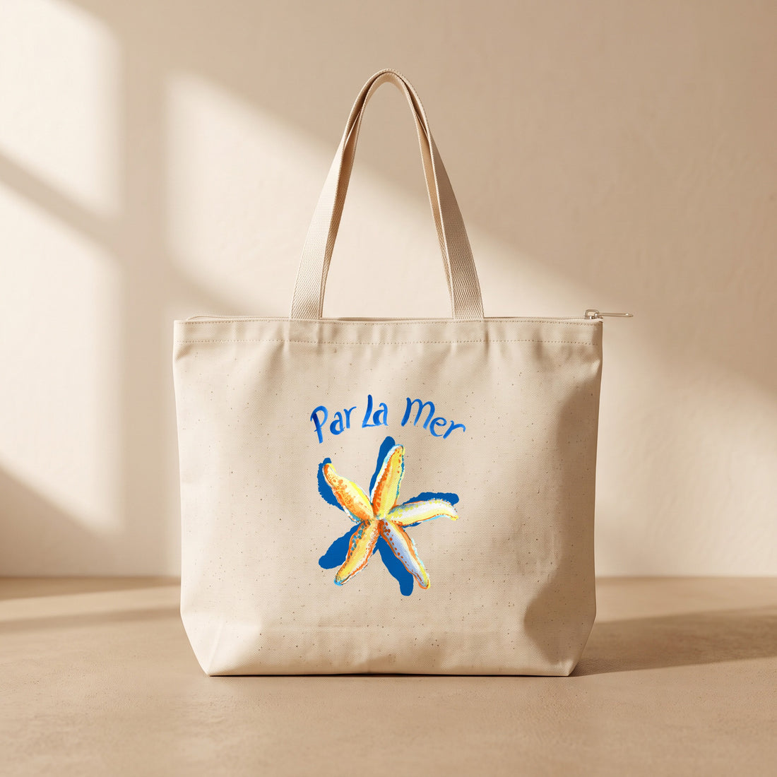 Par la mer - Fermuarlı Tote Bag