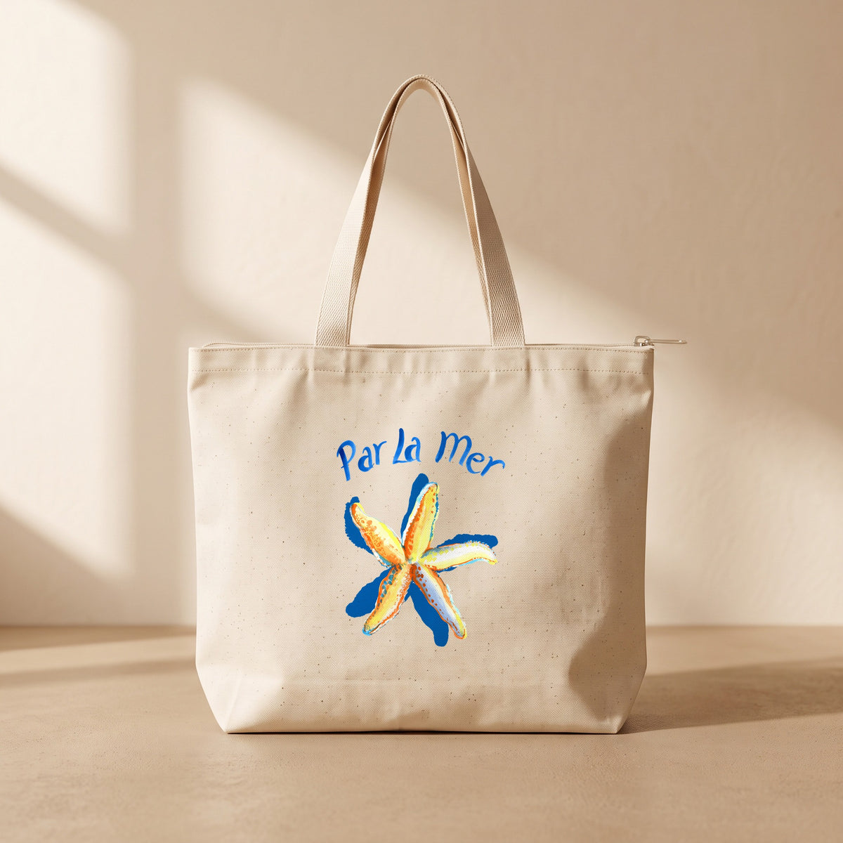 Par la mer - Fermuarlı Tote Bag