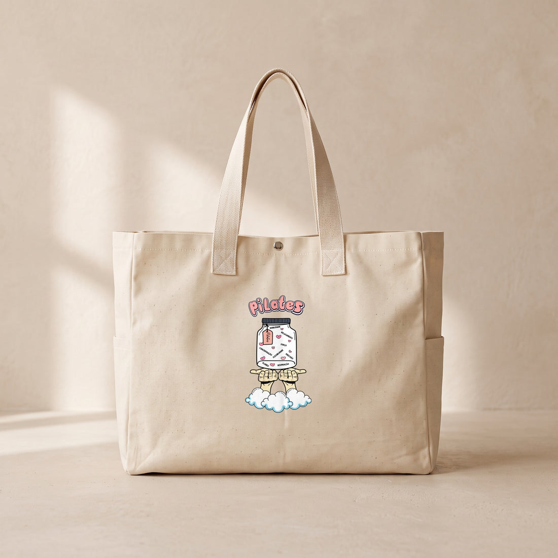 Pilates-Relaxamento - Çıtçıtlı Tote Bag