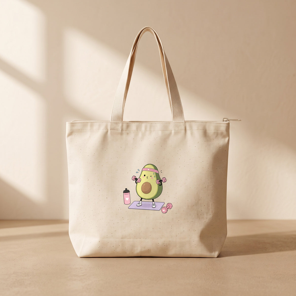 Pink Avo - Fermuarlı Tote Bag