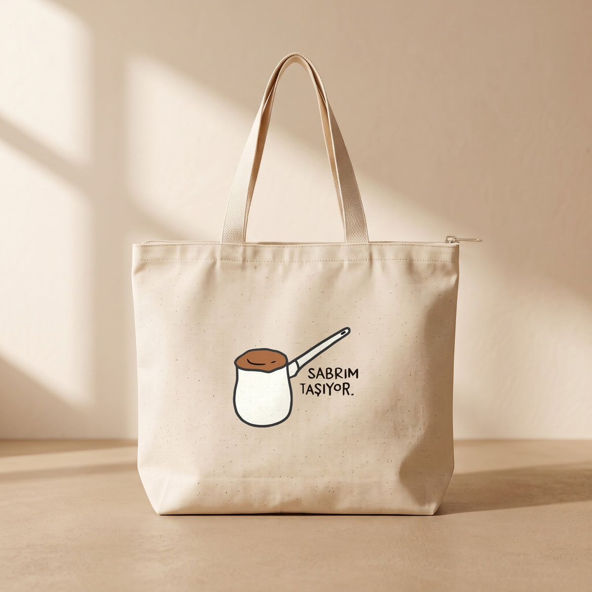 Sabrım taşıyor - Fermuarlı Tote Bag