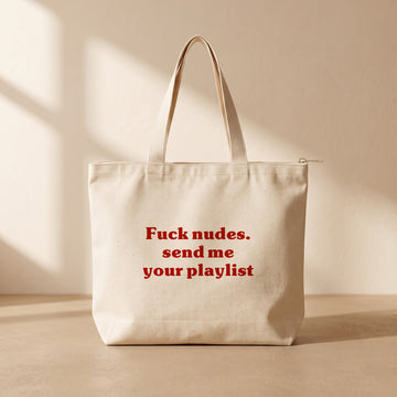 Send me your playlist - Fermuarlı Tote Bag