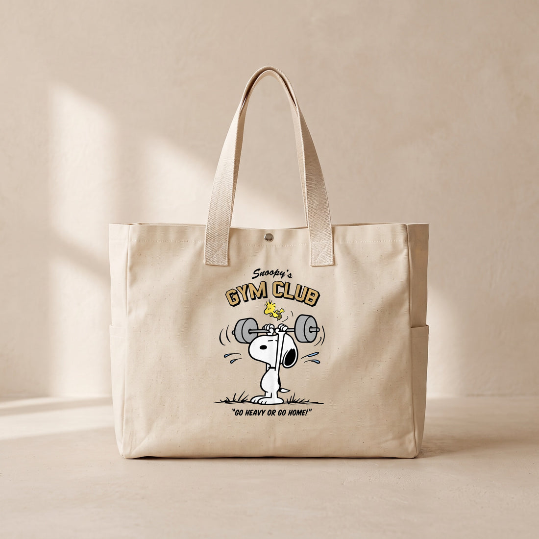 Snoopy Gym - Çıtçıtlı Tote Bag