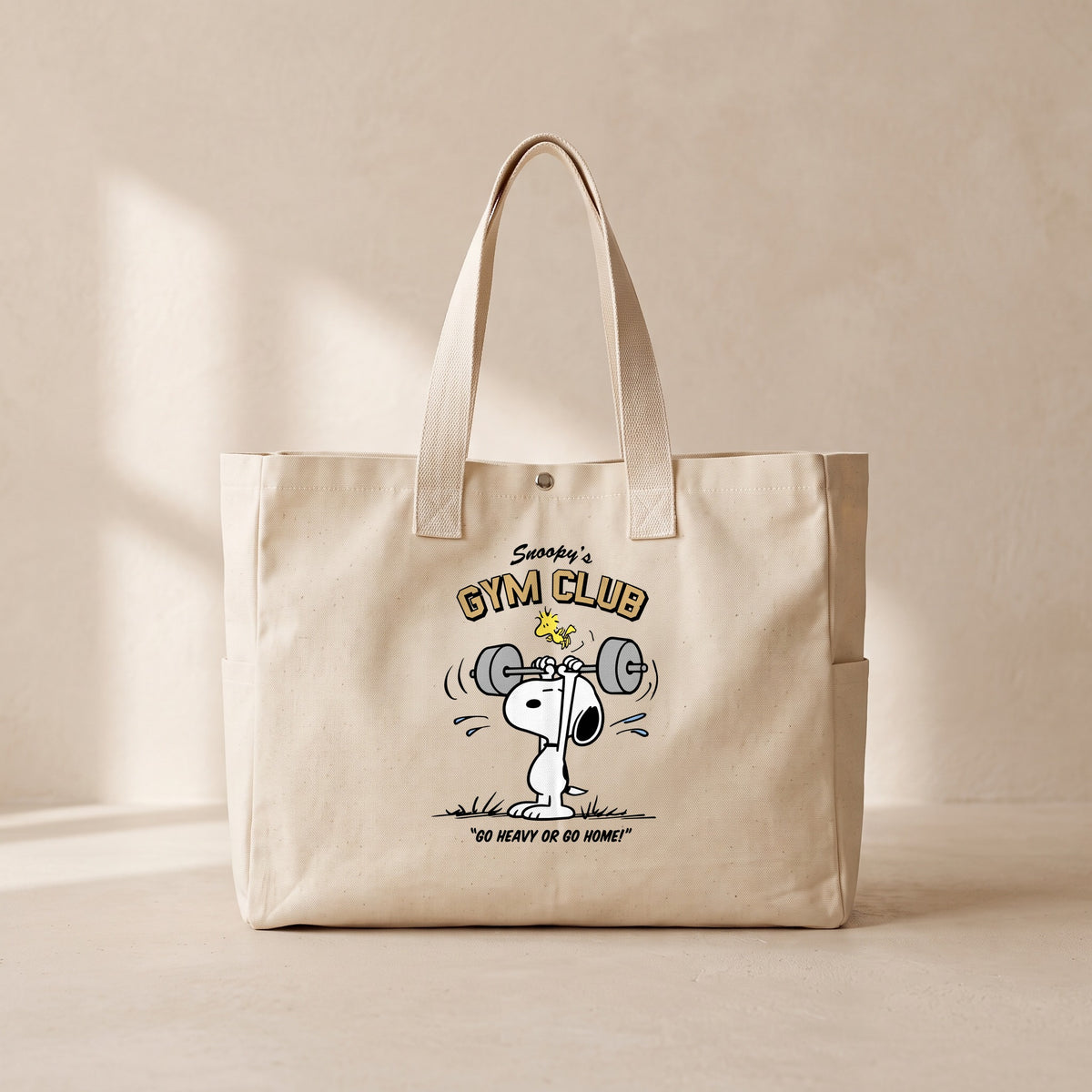 Snoopy Gym - Çıtçıtlı Tote Bag