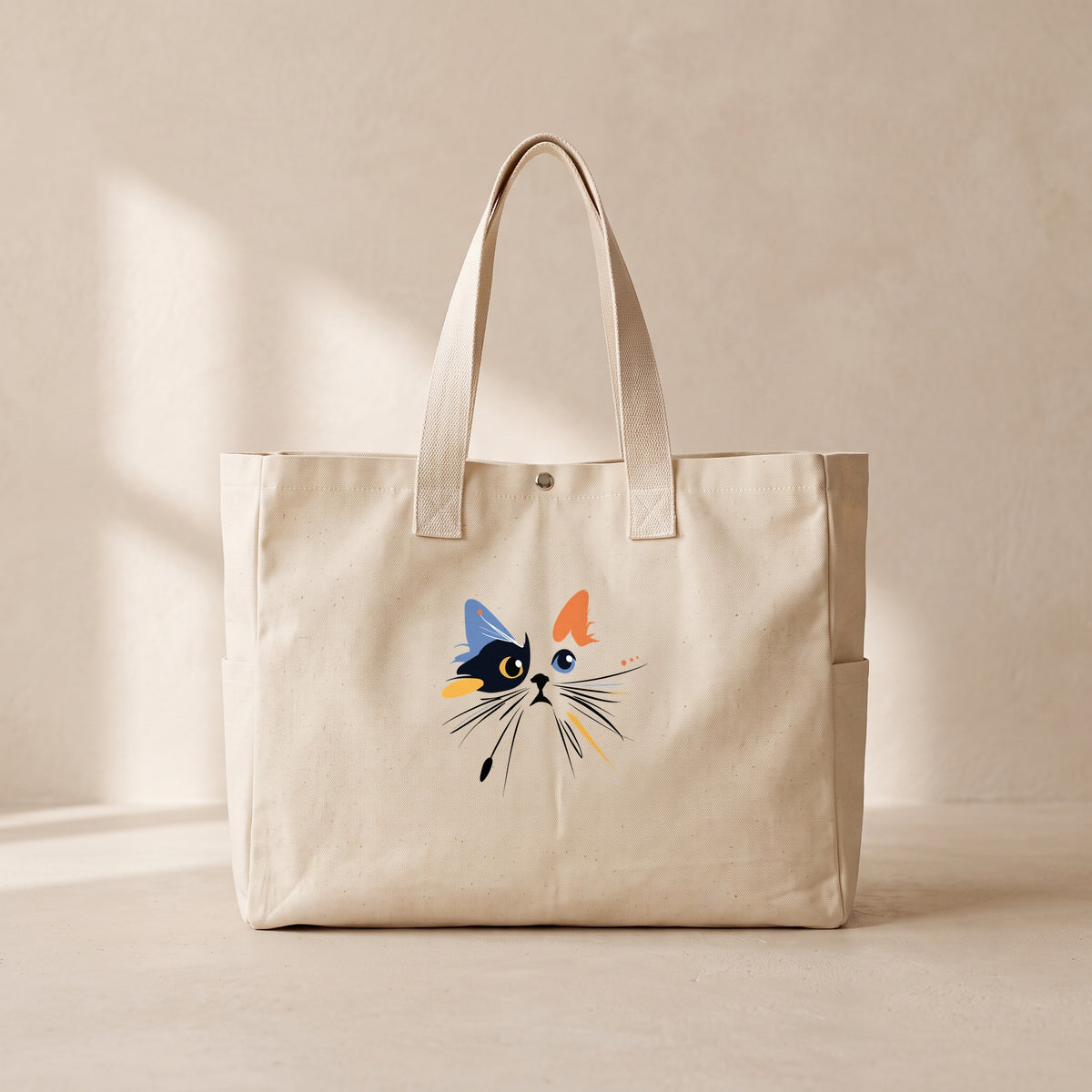 Split Cat - Çıtçıtlı Tote Bag