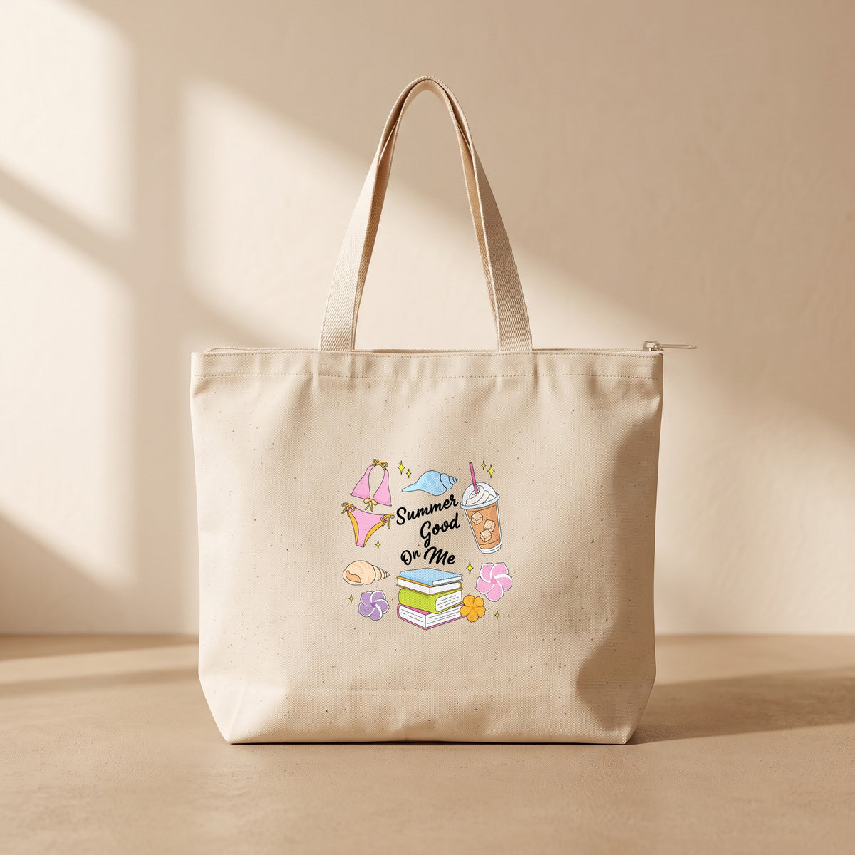 Summer Good On Me - Fermuarlı Tote Bag