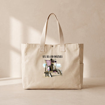 Sun Sea and Coctails - Çıtçıtlı Tote Bag