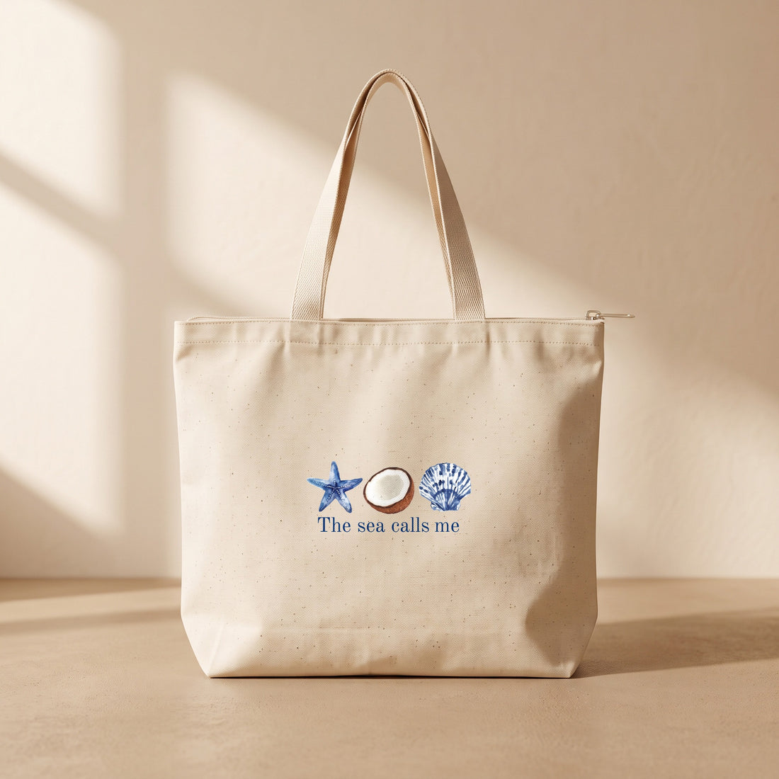 The sea calls me - Fermuarlı Tote Bag