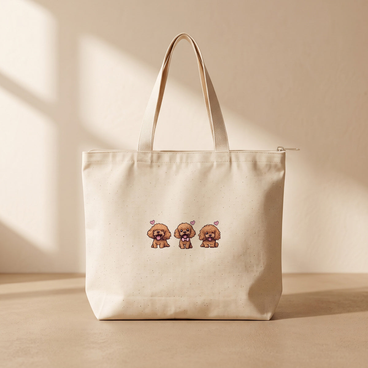 Toy Poodle Mood - Fermuarlı Tote Bag