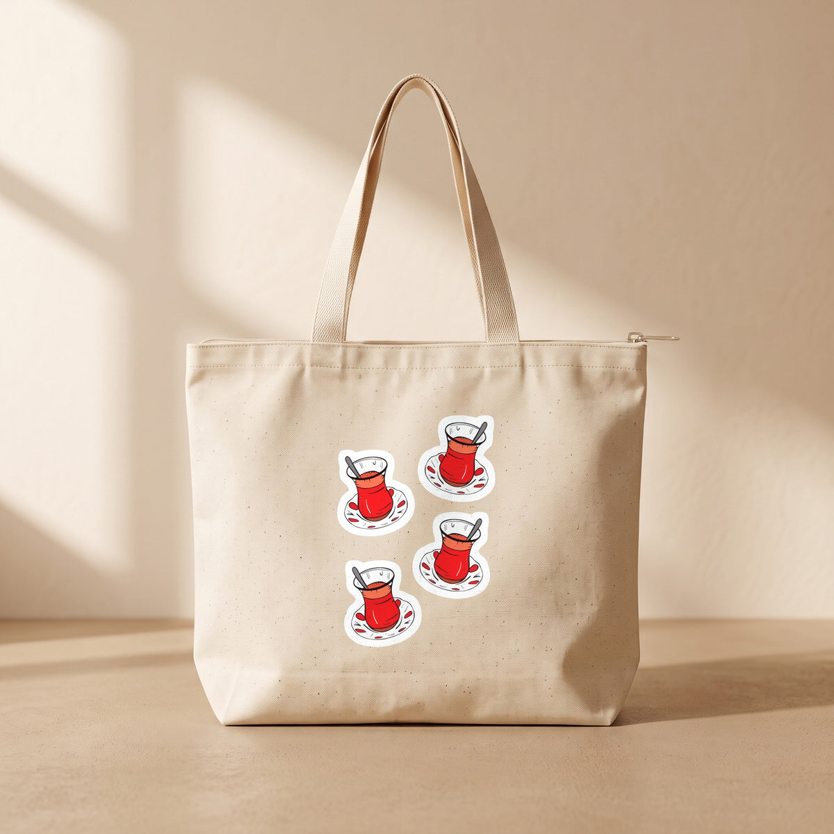 Turkish Tea - Fermuarlı Tote Bag