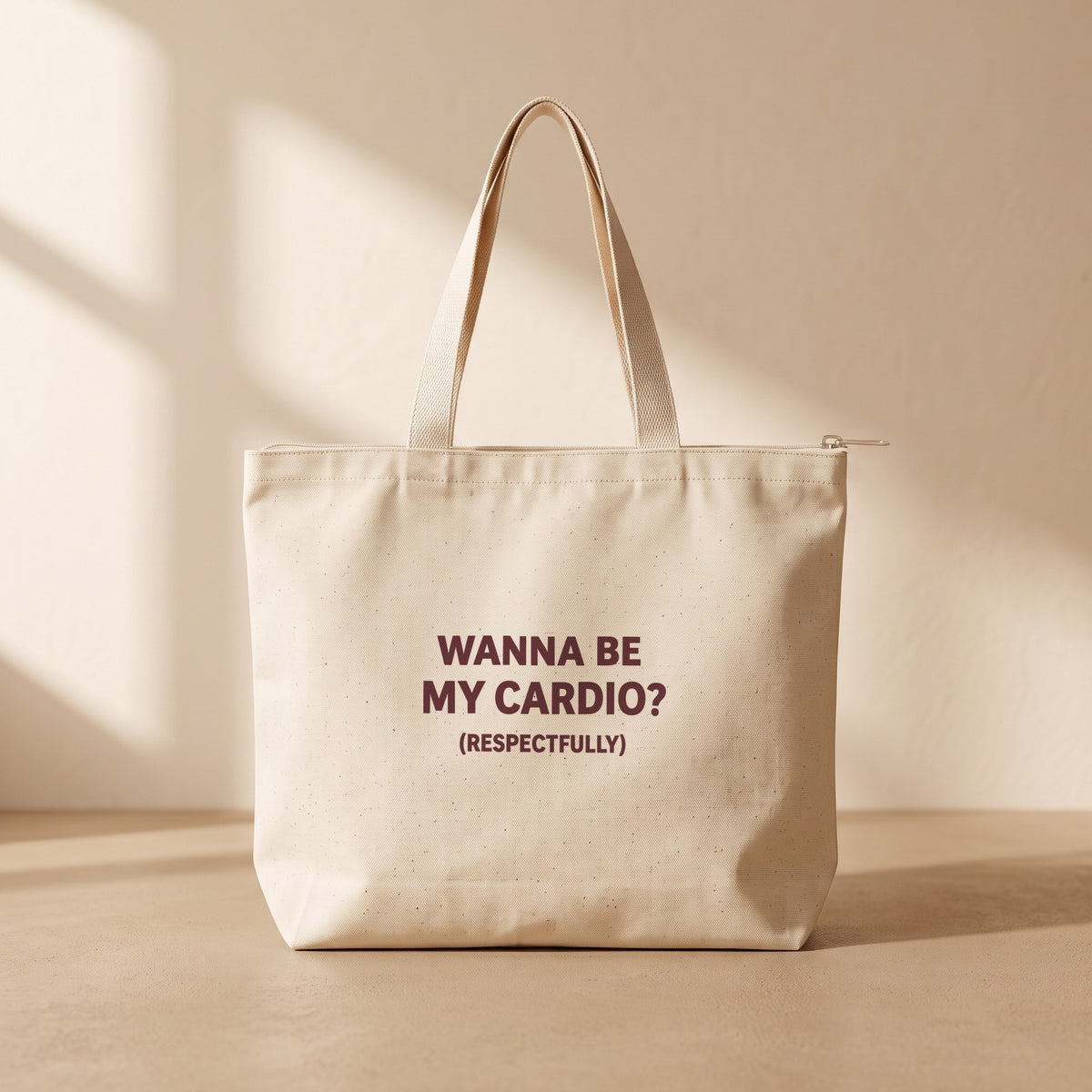 Wanna Be My Cardio - Fermuarlı Tote Bag