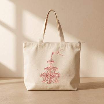 Wine - Fermuarlı Tote Bag