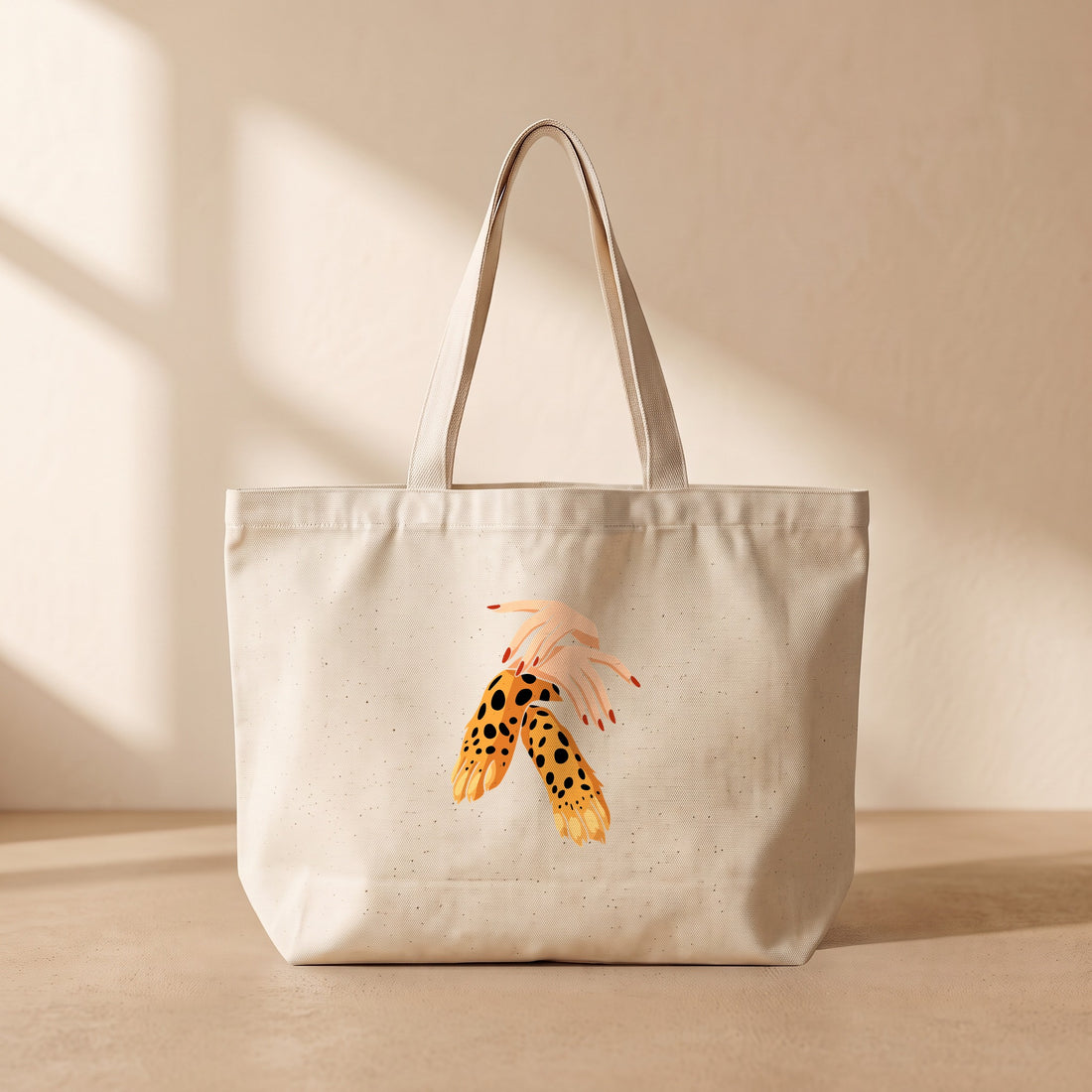 Woman and Leopard - Tote Bag