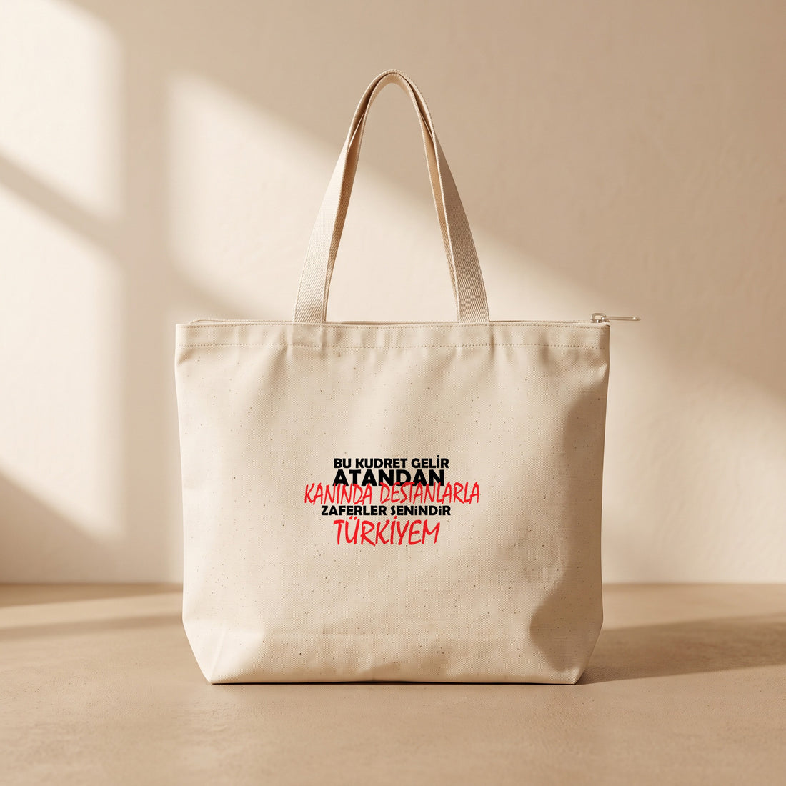 Zaferler Senindir - Fermuarlı Tote Bag